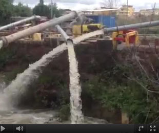 VIDEO: Emergenza a Fiumicino. Le idrovore in azione