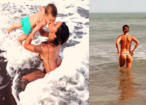 Belen, acrobazie in accappatoio: lo spacco birichino si apre… Belen, acrobazie in accappatoio: lo spacco birichino si apre…