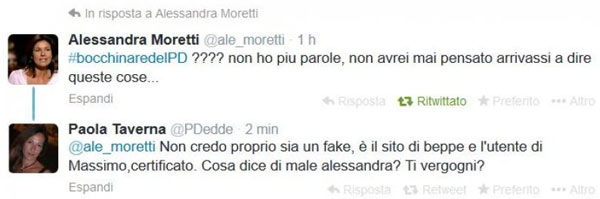 Porno hacker contro Moretti e Taverna. Scambio di battute hard