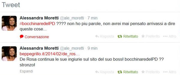 Porno hacker contro Moretti e Taverna. Scambio di battute hard