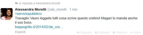 Porno hacker contro Moretti e Taverna. Scambio di battute hard