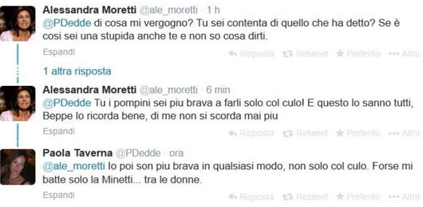 Porno hacker contro Moretti e Taverna. Scambio di battute hard
