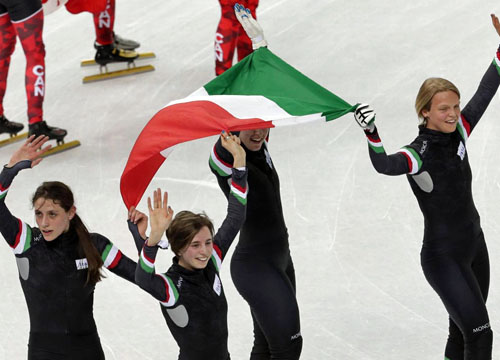 Sochi 2014, Italia vince bronzo in staffetta donne short track Sochi 2014, Italia vince bronzo in staffetta donne short track