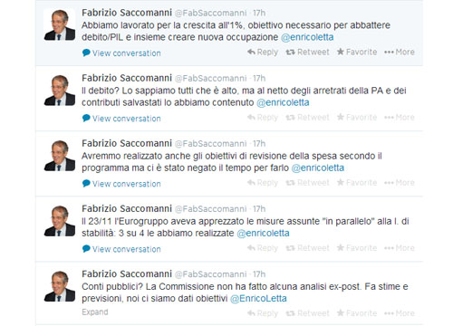 Polemica fra Saccomanni e Bruxelles. Quei tweet al vetriolo dell’ex ministro Polemica fra Saccomanni e Bruxelles. Quei tweet al vetriolo dell’ex ministro