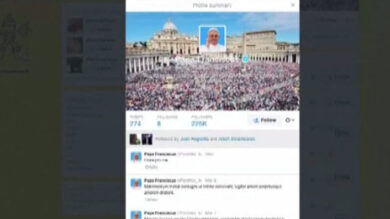 VIDEO: In un anno sono 12,5 milioni i followers su twitter del papa