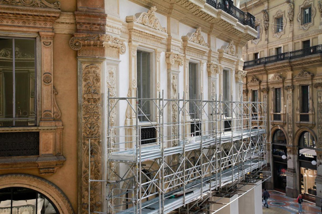 Galleria, scoperta la prima porzione di restauri. Foto