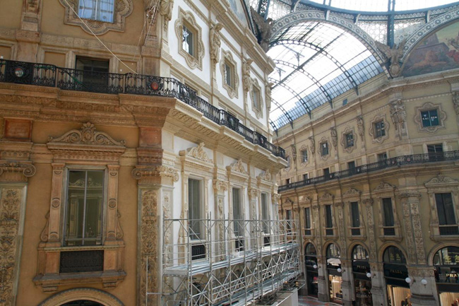 Galleria, scoperta la prima porzione di restauri. Foto