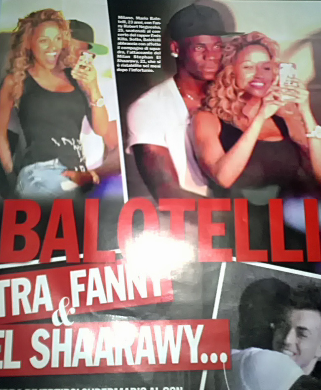 Tra Fanny e Balotelli spunta una bionda. Ed El Shaarawy… Tra Fanny e Balotelli spunta una bionda. Ed El Shaarawy…