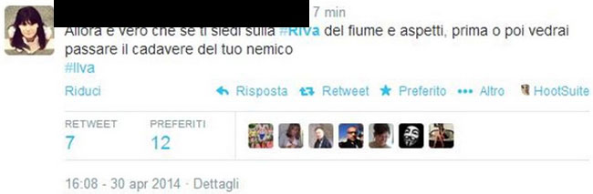Morte Riva, frasi d’odio su Twitter: “Festeggiamo”