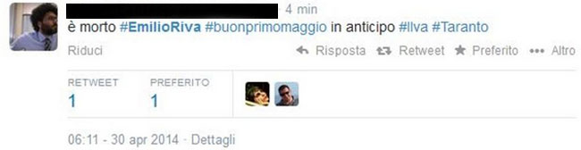 Morte Riva, frasi d’odio su Twitter: “Festeggiamo”
