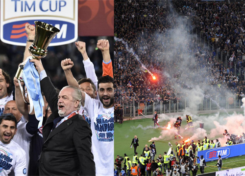 Coppa Italia al Napoli, ma è la notte della vergogna. Le foto Coppa Italia al Napoli, ma è la notte della vergogna. Le foto