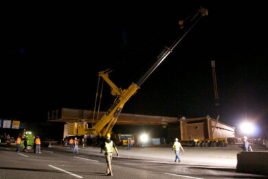 Notte bianca delle infrastrutture con il varo-spettacolo del primo ponte di TEEM sull’A1