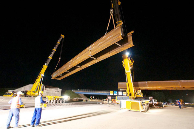Notte bianca delle infrastrutture con il varo-spettacolo del primo ponte di TEEM sull’A1