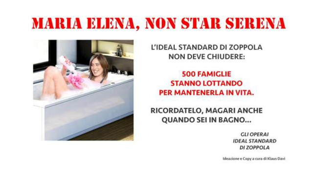 Boschi nella vasca, gli altri sul wc. Lavoro, lo spot anti-politici