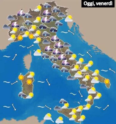 Piove su gran parte dell’italia. Ma nel weekend… ecco le previsioni