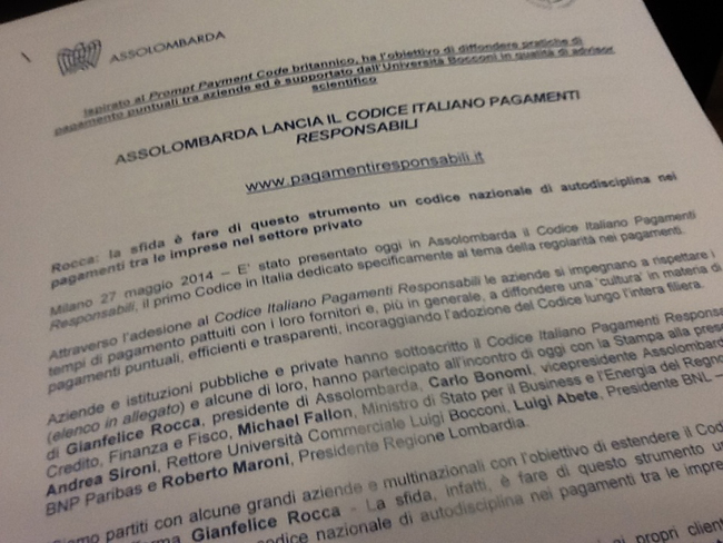 Pmi, ecco i pagamenti responsabili. Rocca: “Ottimista dopo il voto” Pmi, ecco i pagamenti responsabili. Rocca: “Ottimista dopo il voto”