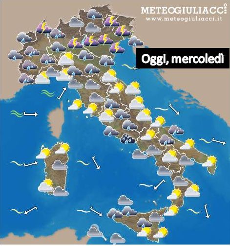Rovesci pomeridiani fino a domenica Rovesci pomeridiani fino a domenica