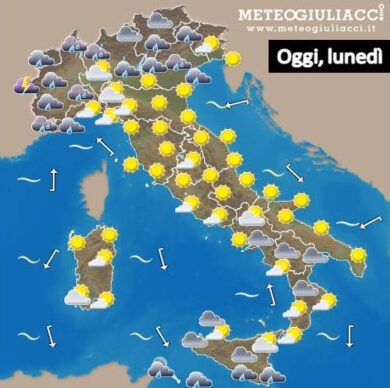 Tempo instabile fino a giovedì, poi arriva il caldo
