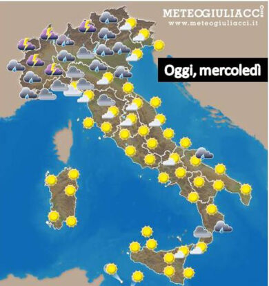 Il meteo spacca in due l’Italia. Poi arriva il caldo africano