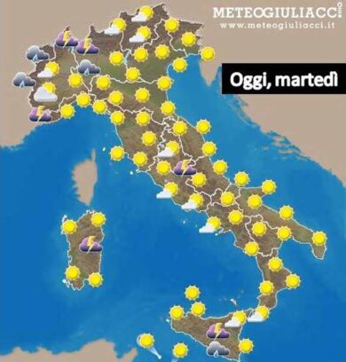 Meteo/ Forte calura fino a giovedì ma poi crollo delle temperature