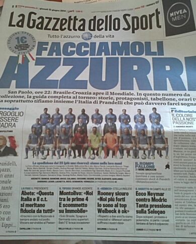La Gazzetta dello Sport diventa azzurra per sostenere l’Ital-Prandelli