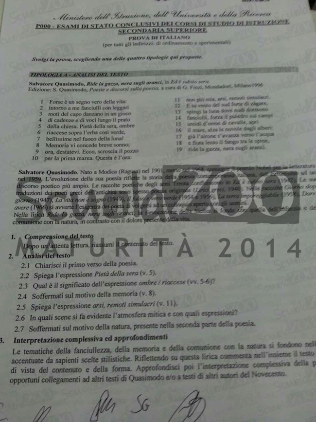 Quasimodo, Europa e violenza. Maturità, tracce e soluzioni sul web