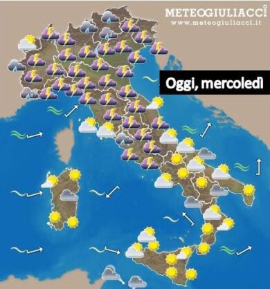 Pioggia e temporali fino al weekend