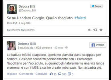 “E’ morto il Giorgio sbagliato”. Bufera sul Tweet della M5s Billi
