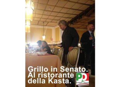 Il Pd prende in giro Beppe Grillo: “Pranza al ristorante della Kasta”