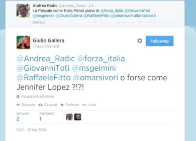 Gallera: “La Pascale come Jennifer Lopez. Salvini sindaco? Mi ricorda Pisapia”