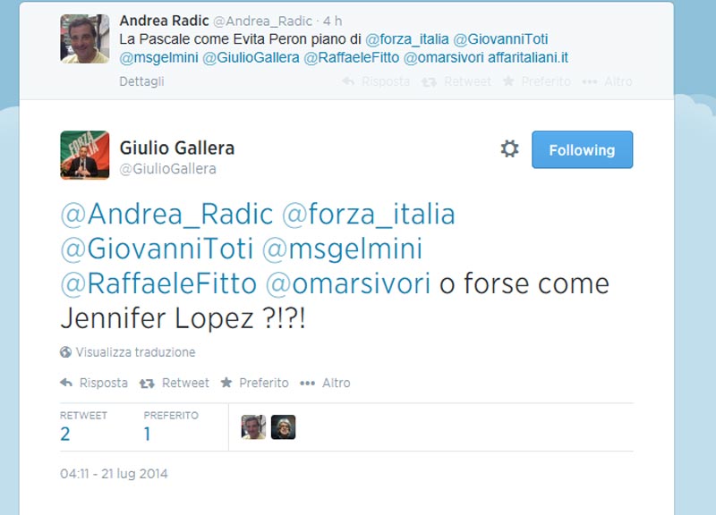 Gallera: “La Pascale come Jennifer Lopez. Salvini sindaco? Mi ricorda Pisapia” Gallera: “La Pascale come Jennifer Lopez. Salvini sindaco? Mi ricorda Pisapia”