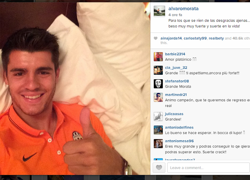 Juve, Morata: prima il crack da 50 giorni, poi fa una foto contro i gufi Juve, Morata: prima il crack da 50 giorni, poi fa una foto contro i gufi