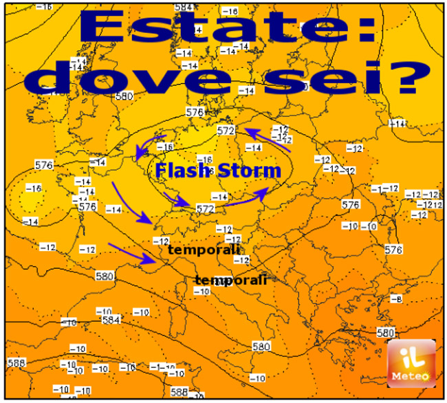 Flash Storm bastona l’estate: ancora piogge fino a sabato Flash Storm bastona l’estate: ancora piogge fino a sabato