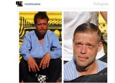 Il barbiere di strada che offre un nuovo look ai senza dimora