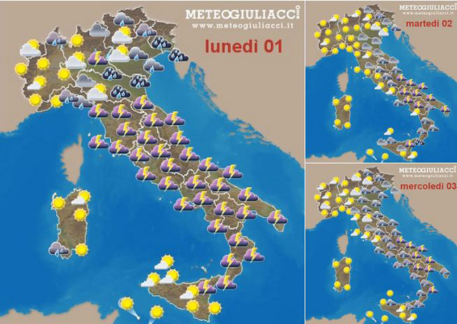 Maltempo al Centrosud per quasi tutta la settimana Maltempo al Centrosud per quasi tutta la settimana