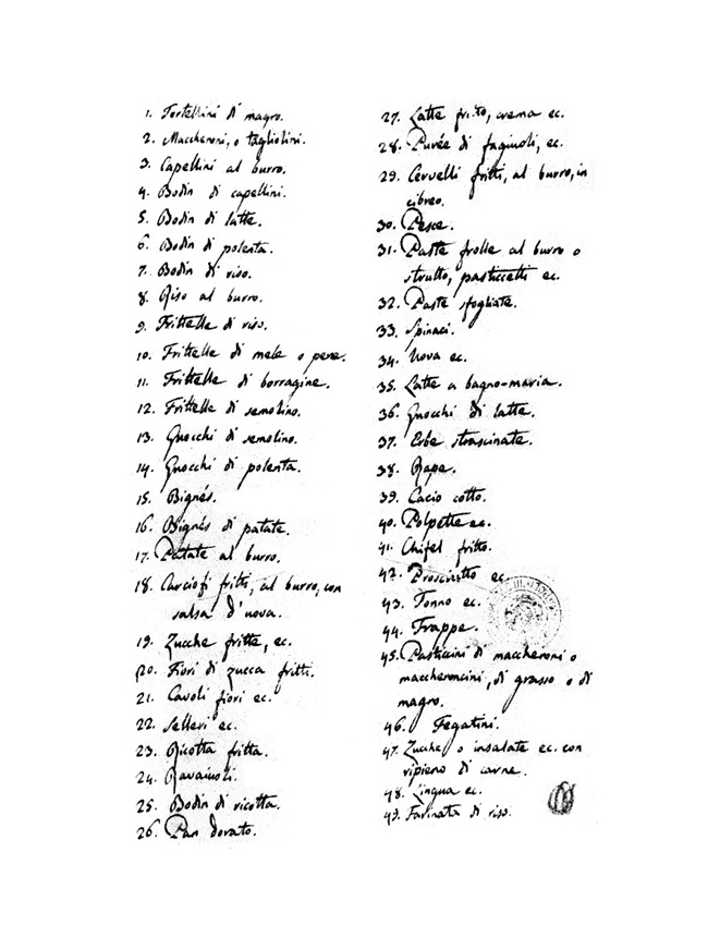 La vera storia della lista dei 49 cibi di Giacomo Leopardi
