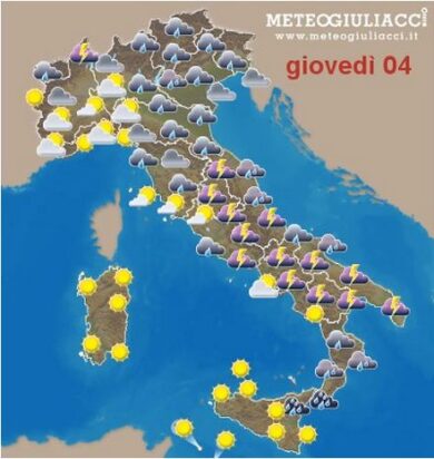 Fino a domenica tempo instabile su regioni adriatiche e al Sud