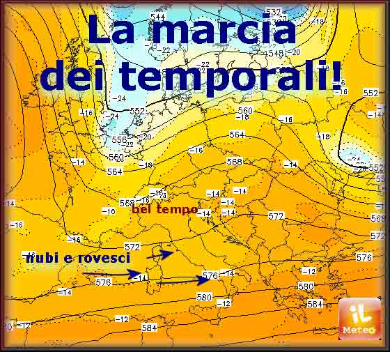 Temporali in marcia verso il Sud Temporali in marcia verso il Sud