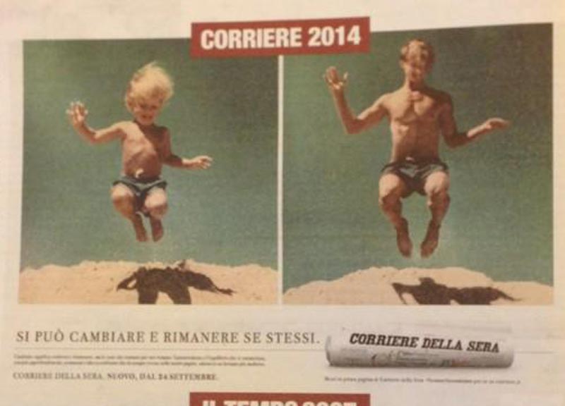 Nuova veste per il Corriere. Che però sulla reclame copia Il Tempo Nuova veste per il Corriere. Che però sulla reclame copia Il Tempo