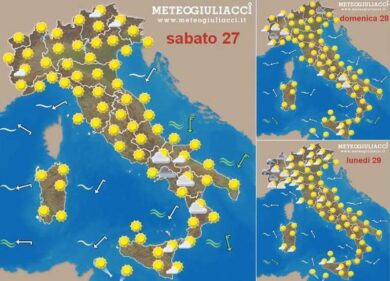 Fine settimana bello e soleggiato. Ma arriva il freddo…