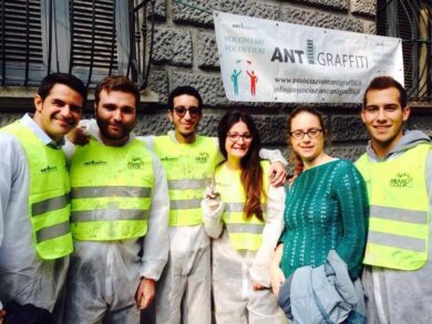 Progetto Antigraffiti in via Eustachi con il Rotary e Pisapia