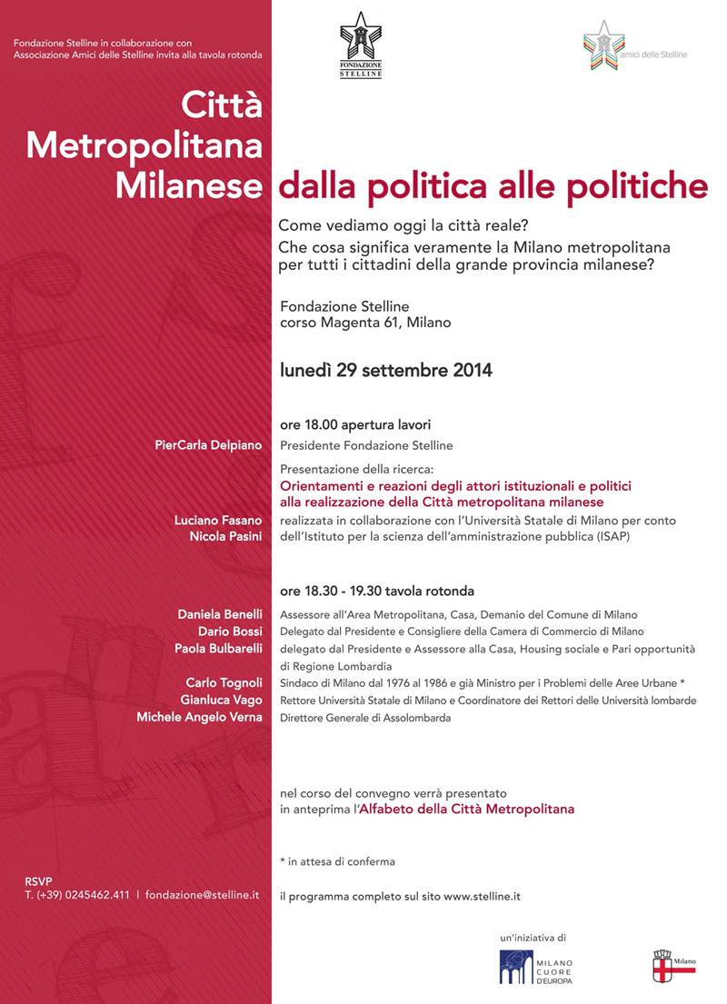 Città Metropolitana, una riflessione alle Stelline Città Metropolitana, una riflessione alle Stelline