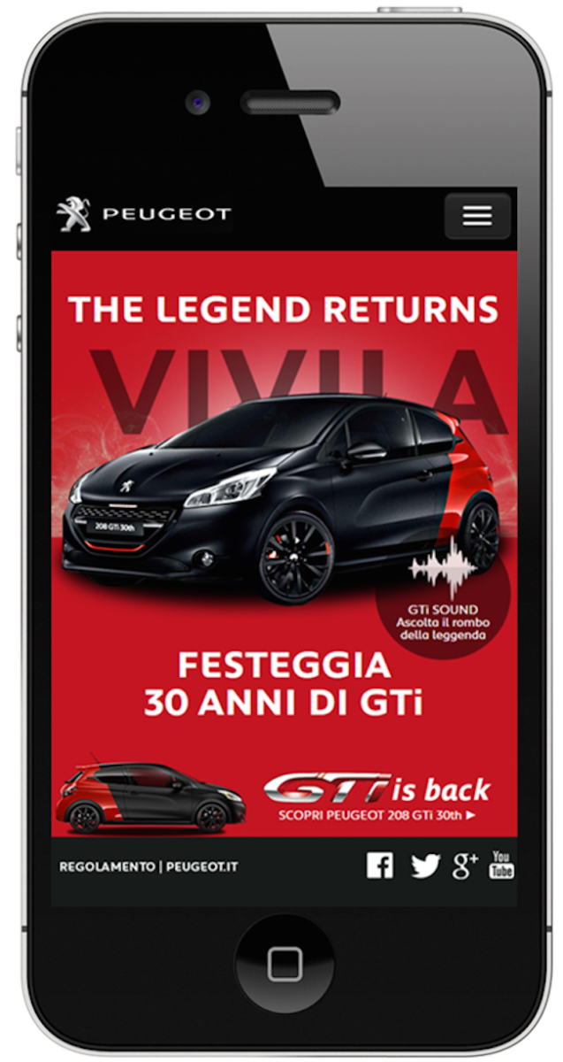 PEUGEOT festeggia il mito GTi PEUGEOT festeggia il mito GTi
