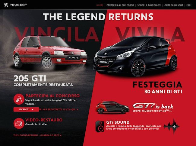 PEUGEOT festeggia il mito GTi PEUGEOT festeggia il mito GTi