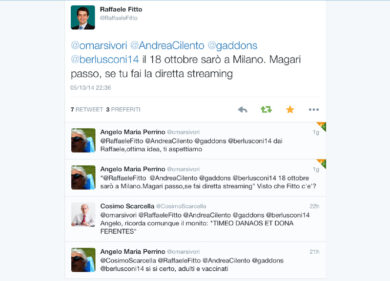 Perrino inventa la Twittintervista a Raffaele Fitto e il 18 streaming in diretta