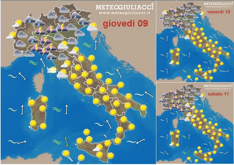Pioggia al Nord, estate al Sud Pioggia al Nord, estate al Sud