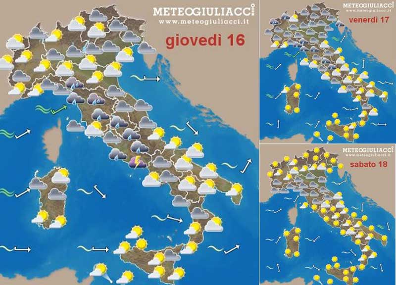 Bel tempo nel fine settimana. La mappa Bel tempo nel fine settimana. La mappa