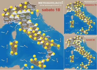 Fine settimana ancora estivo al Sud, con nubi innocue al Centronord