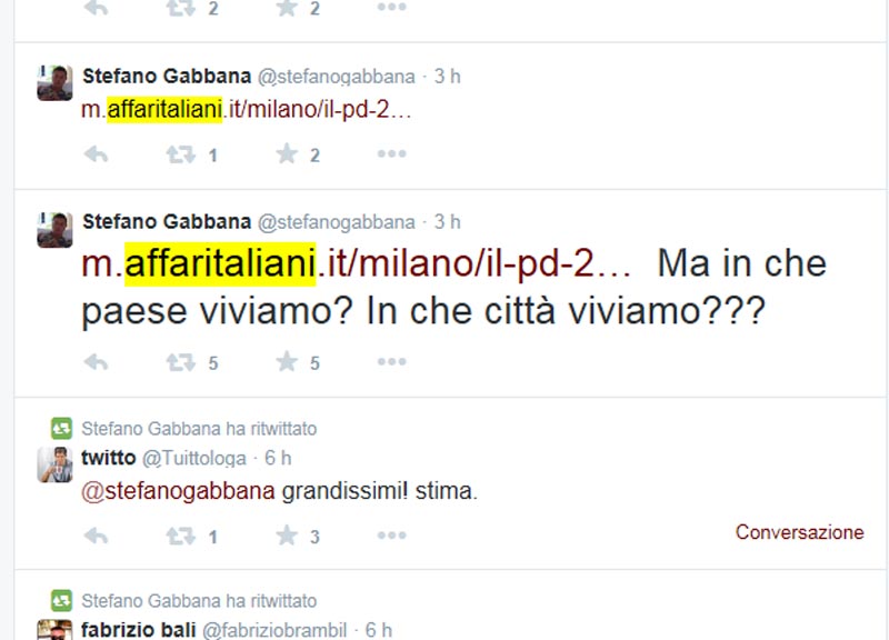 Il Pd chiede scusa a D&G al posto di D’Alfonso: “Venite alla cena con Renzi” Il Pd chiede scusa a D&G al posto di D’Alfonso: “Venite alla cena con Renzi”
