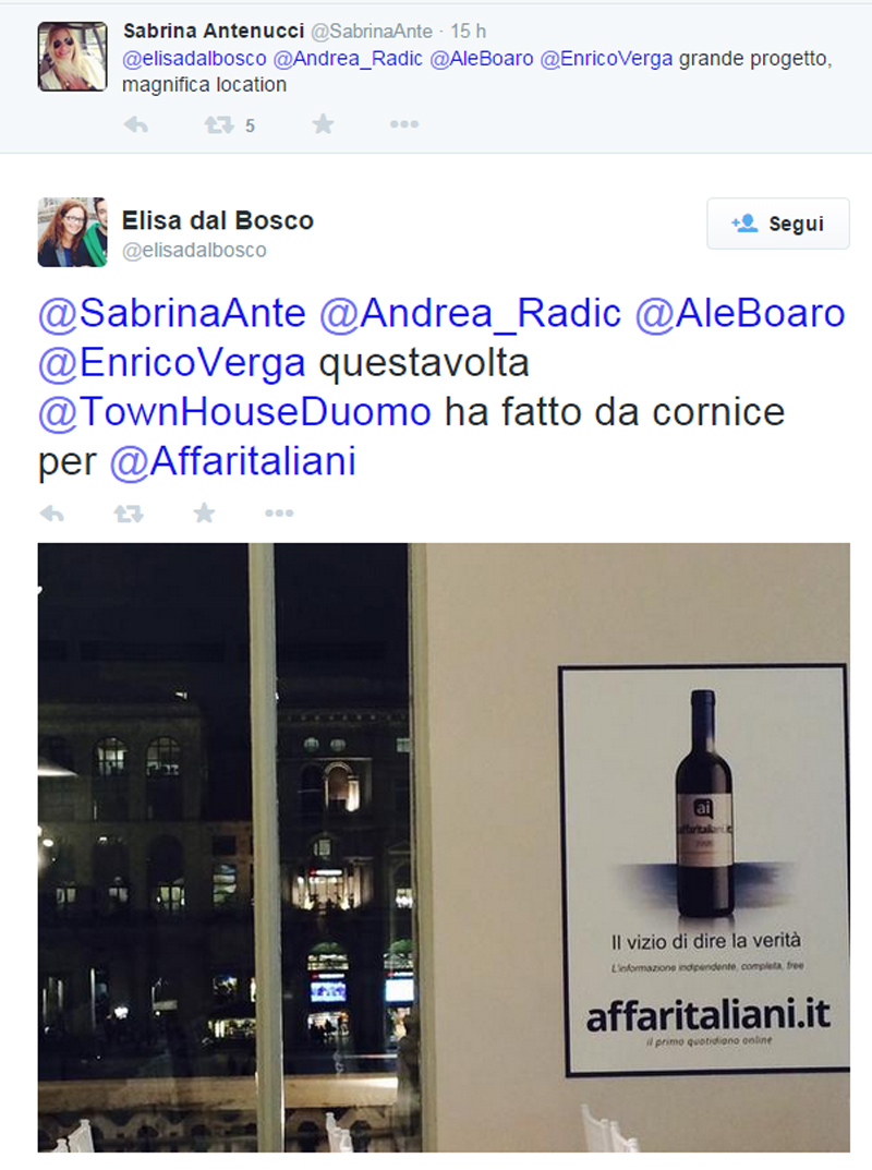 E sulla terrazza di piazza Duomo si accese il carisma del nuovo Affaritaliani.it